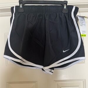 Nike Women's Black and White Athletic Shorts
